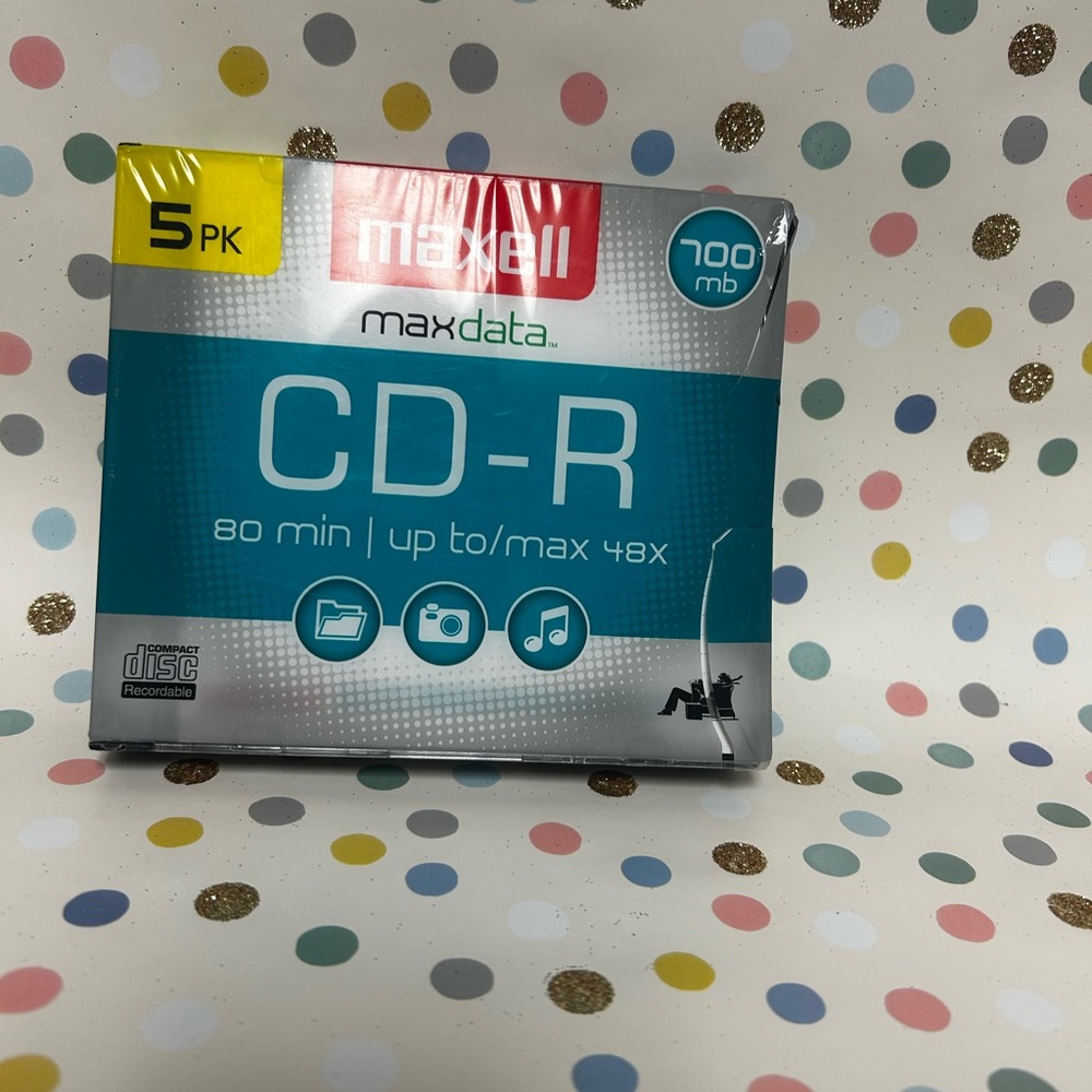 𝅺🦄 Maxell CD-R 5 Pack NWT 700 MB‎